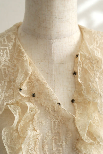 1910s French All Tulle Lace Dickey