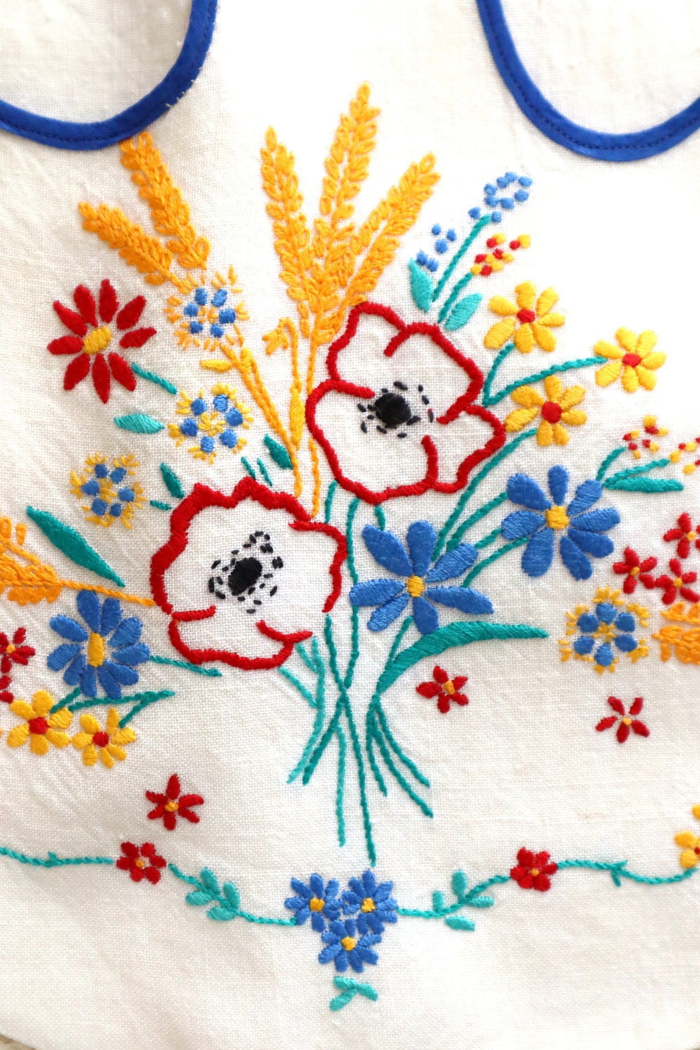 1940s Flower Decorative Linen Apron