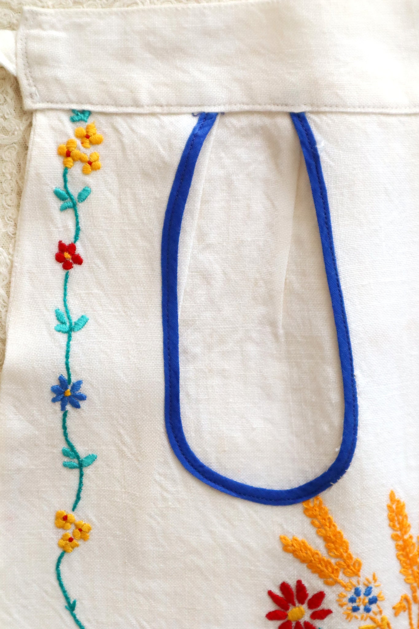 1940s Flower Decorative Linen Apron