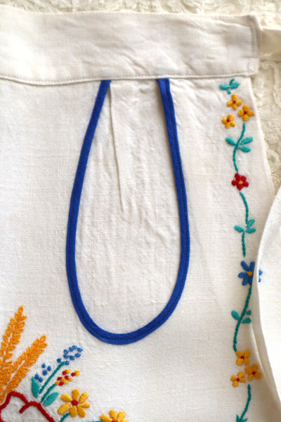 1940s Flower Decorative Linen Apron
