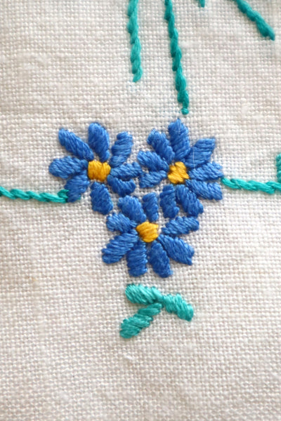 1940s Flower Decorative Linen Apron