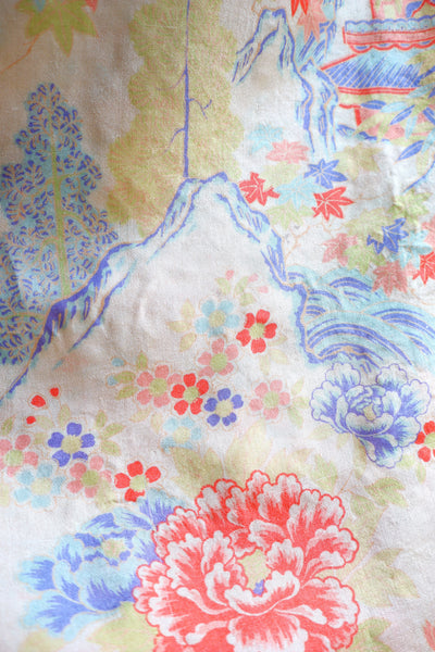 1920s Floral Pongee Silk Robe