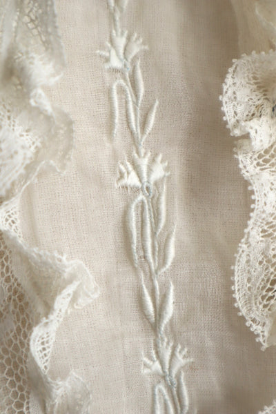 1910s French Daisy Tulle Lace Dickey