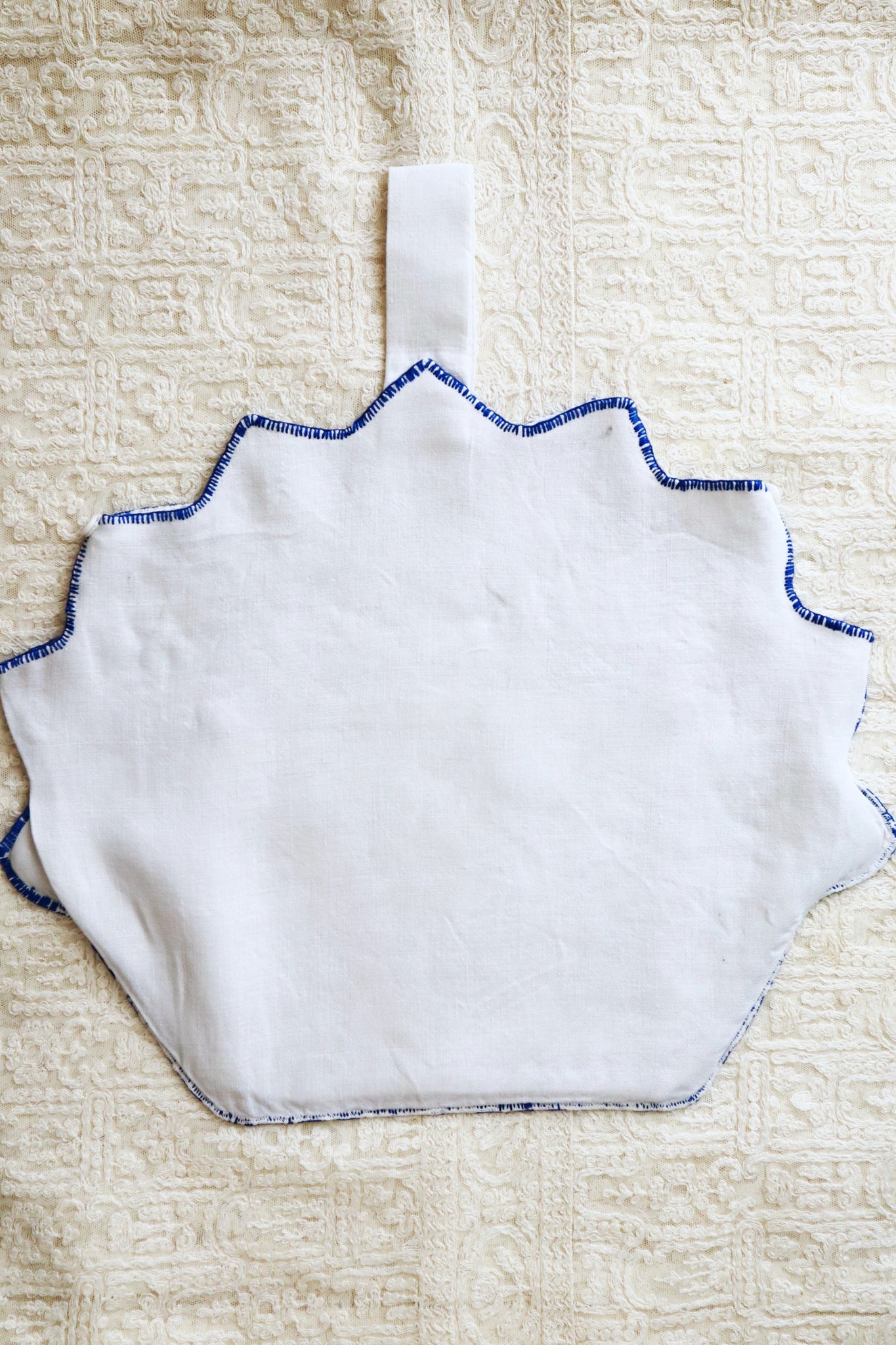 1940s Flower Basket Linen Bag