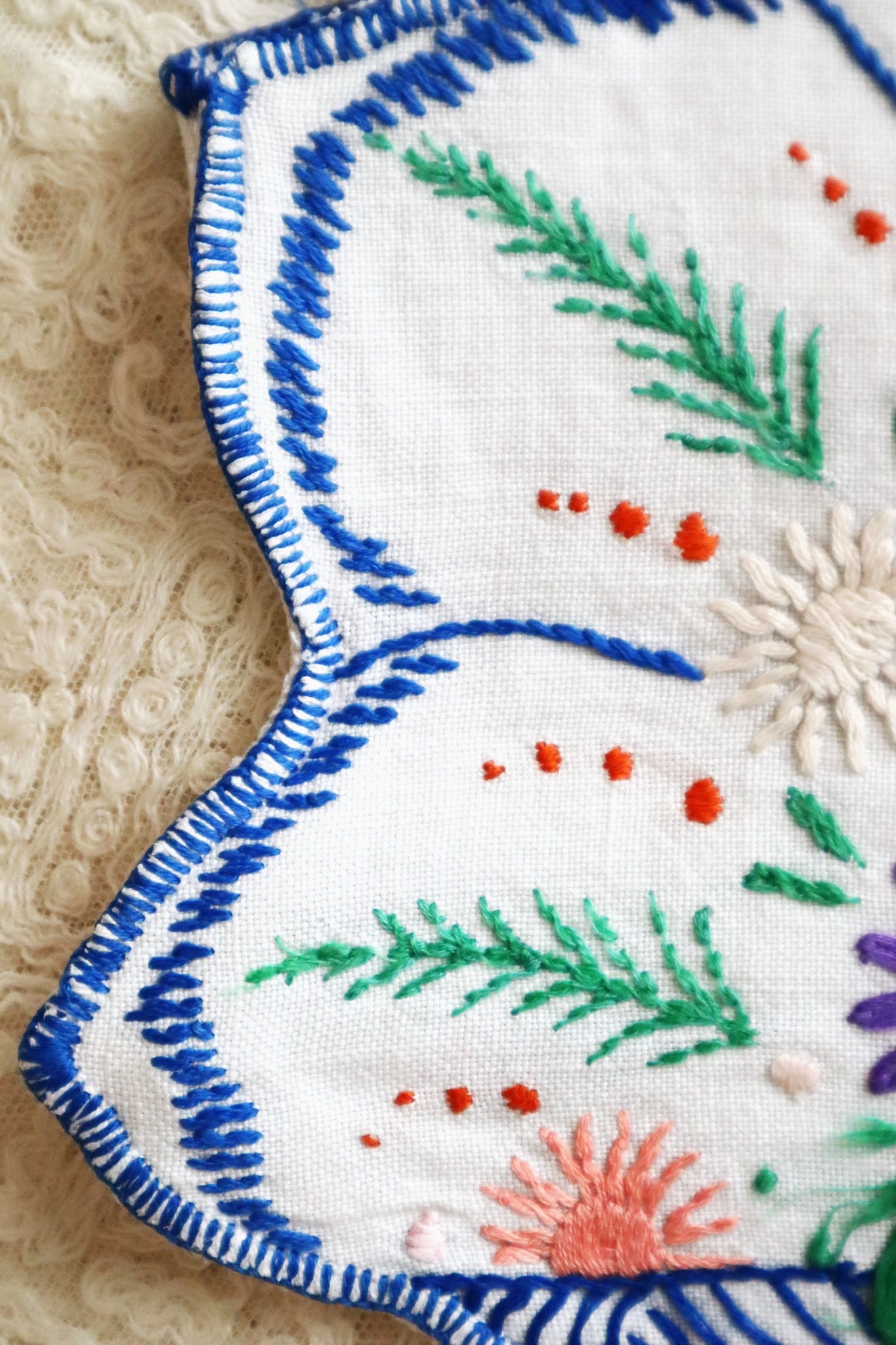 1940s Flower Basket Linen Bag