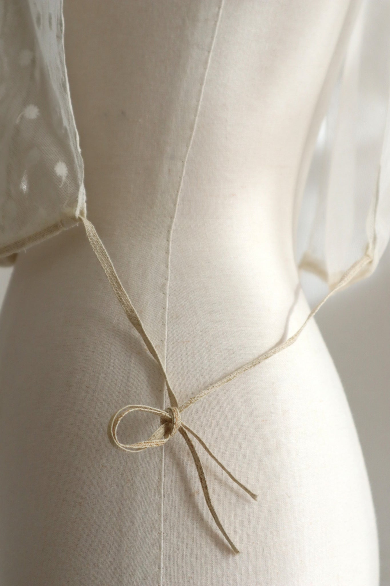 1910s French Daisy Tulle Lace Dickey