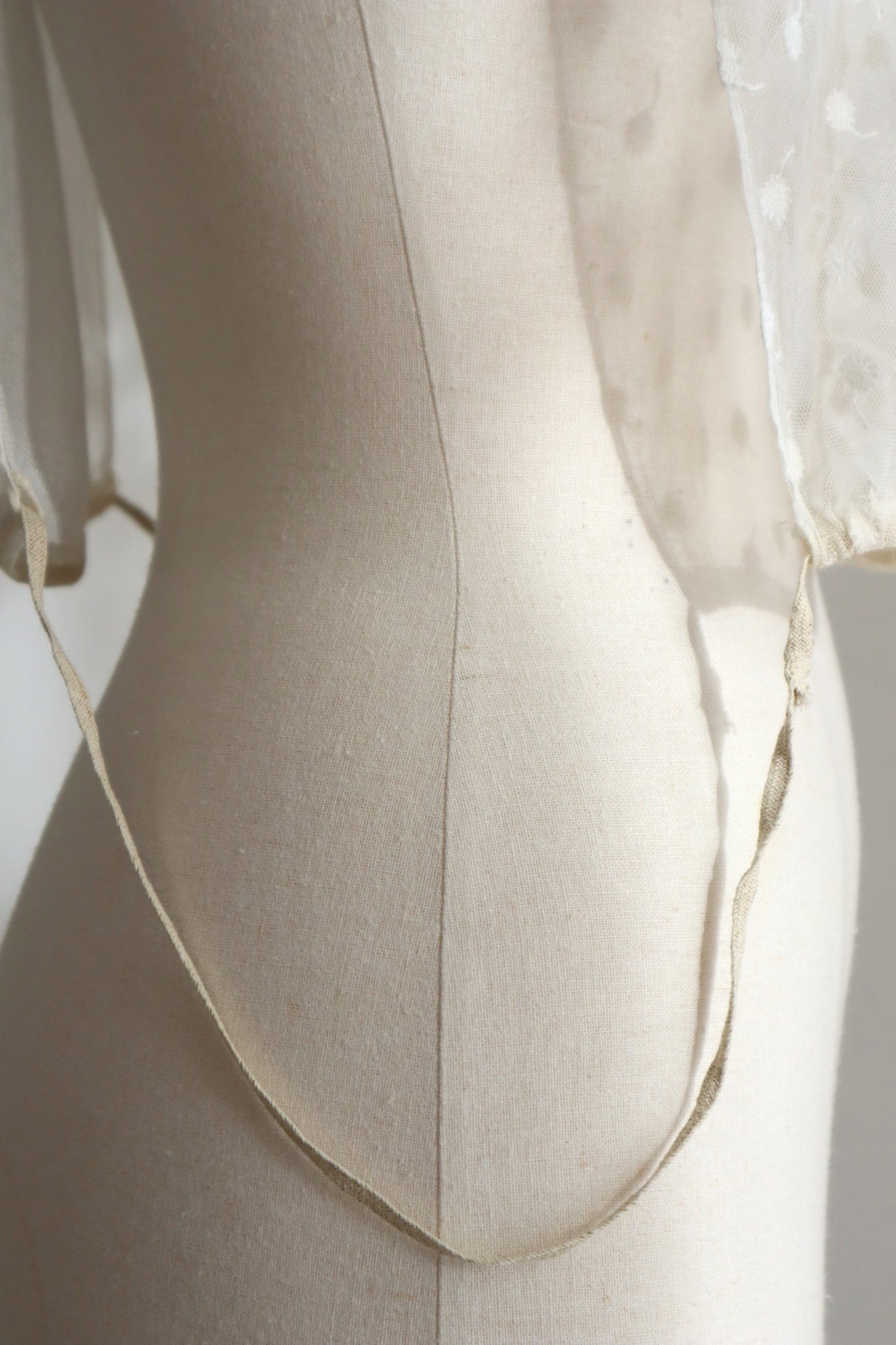 1910s French Daisy Tulle Lace Dickey