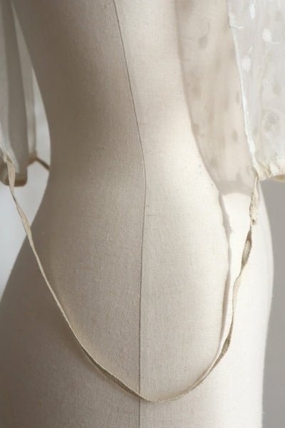 1910s French Daisy Tulle Lace Dickey