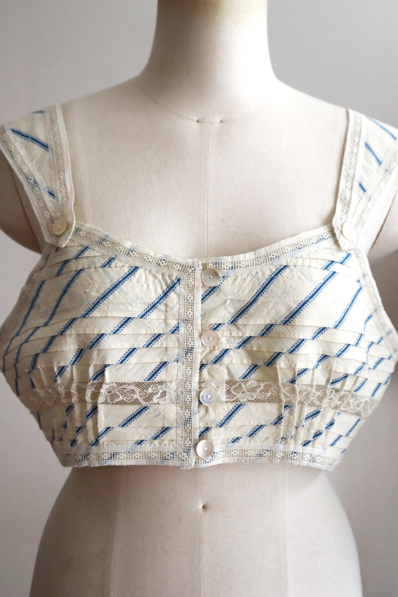 Handcrafted French Antique Petticoat Bralette
