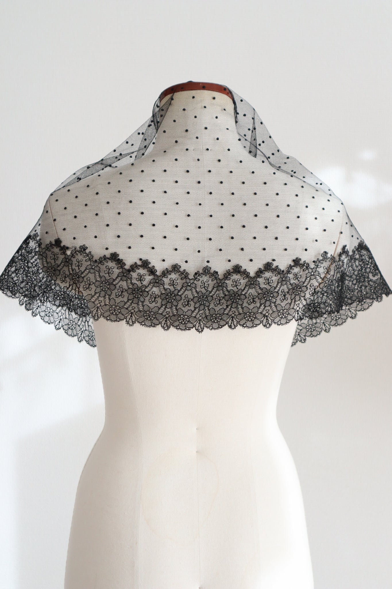 Belle Epoque French Black Lace Shawl