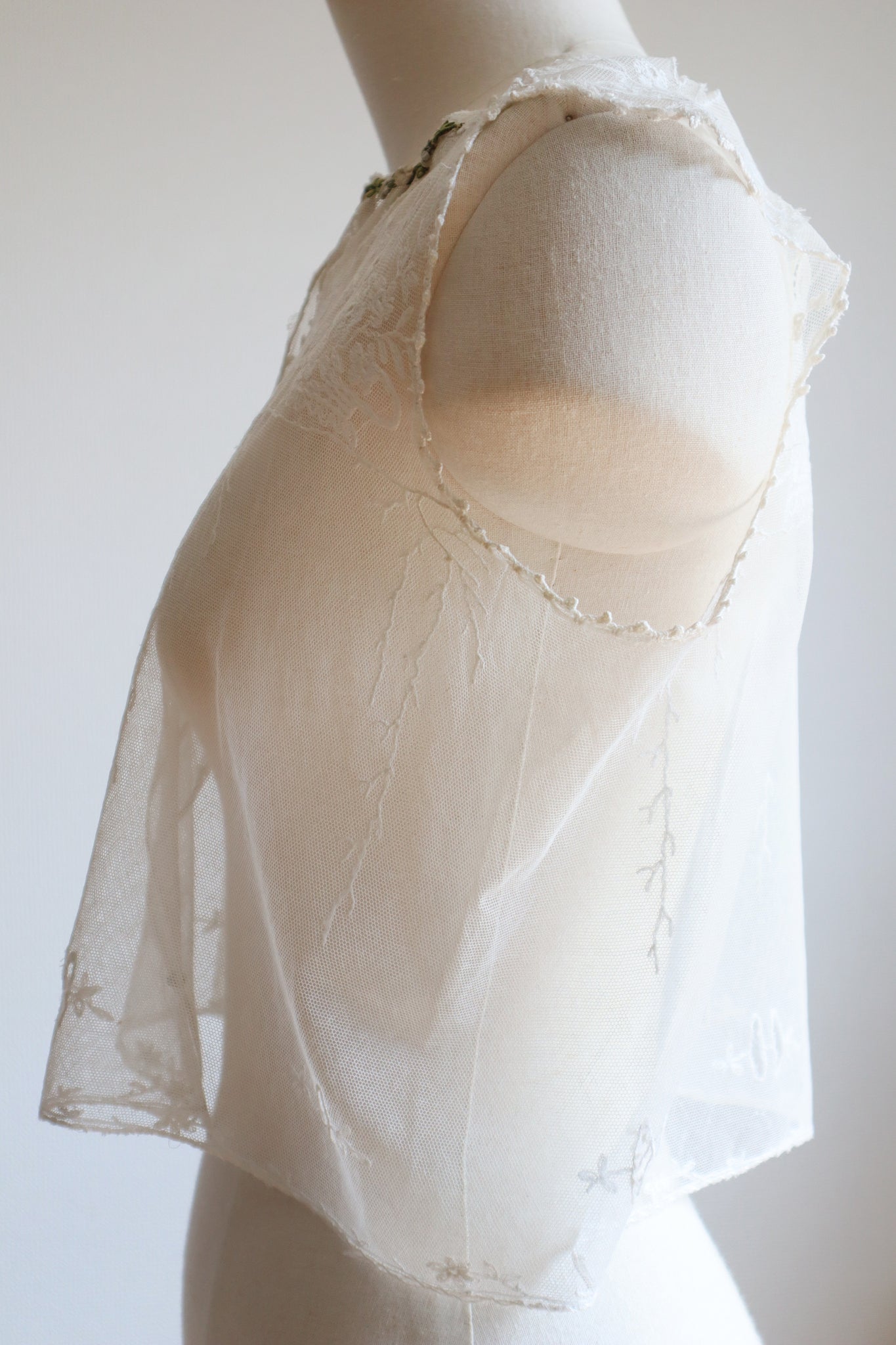 1900s Floral Lace Tulle Top