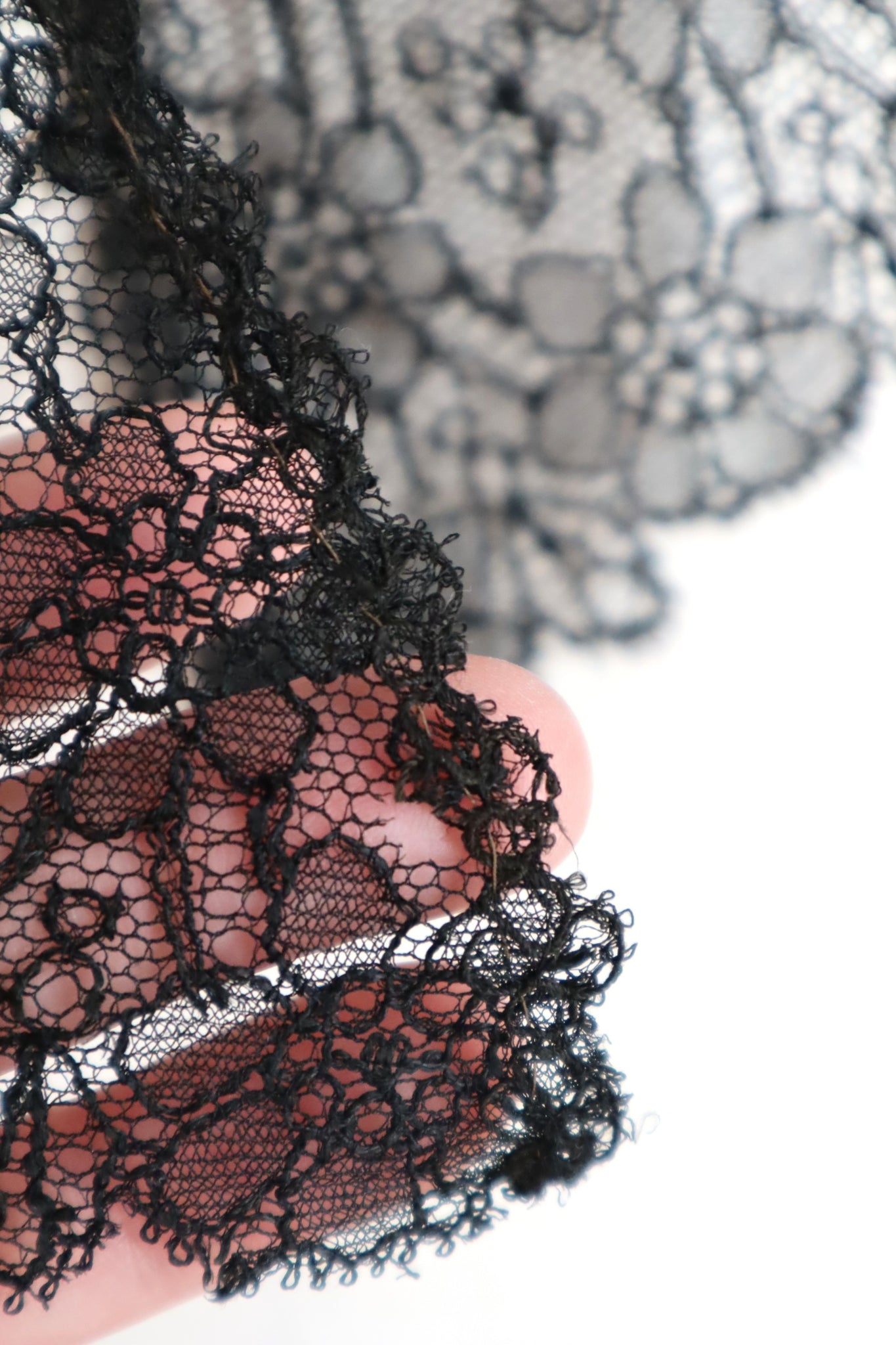 Belle Epoque French Black Lace Shawl