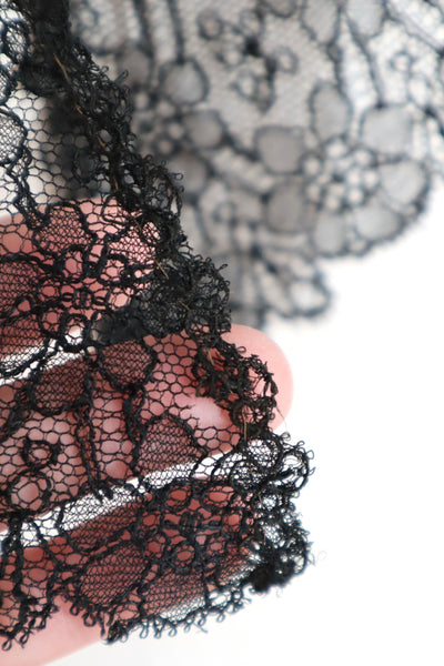 Belle Epoque French Black Lace Shawl