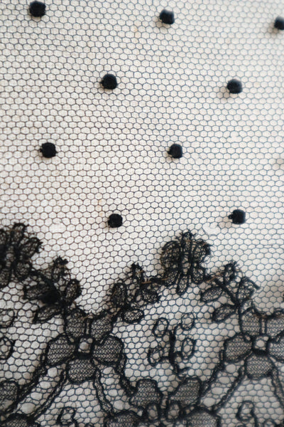 Belle Epoque French Black Lace Shawl