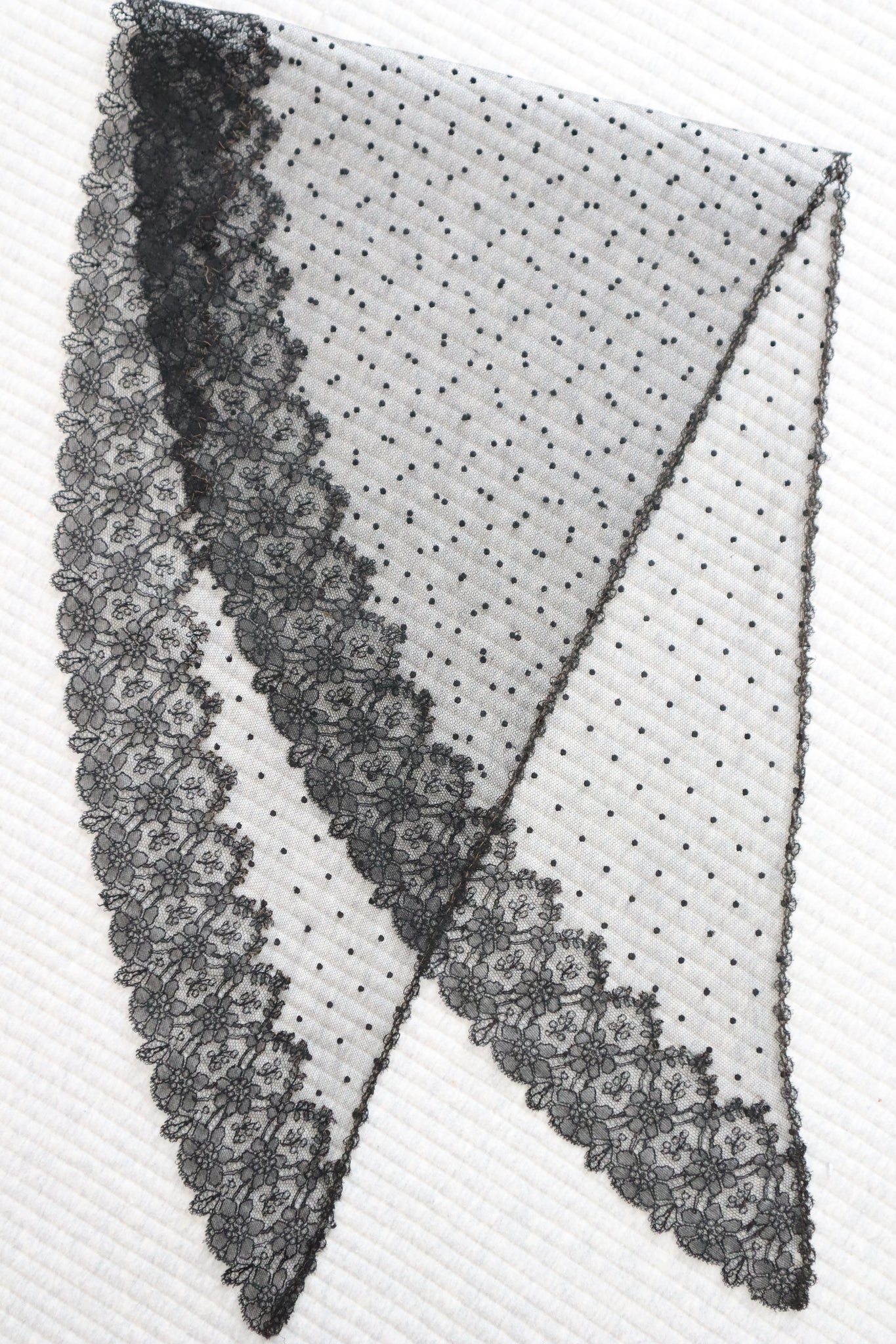 Belle Epoque French Black Lace Shawl