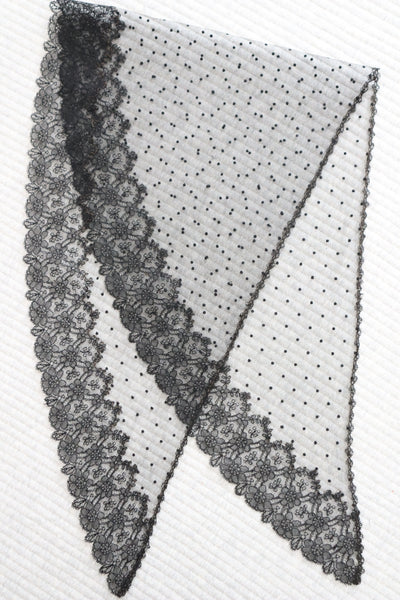 Belle Epoque French Black Lace Shawl