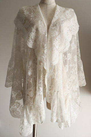 1910s Edwardian Lace Shawl