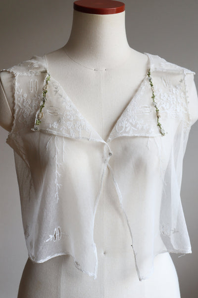 1900s Floral Lace Tulle Top