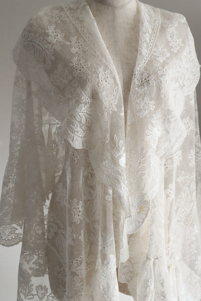 1910s Edwardian Lace Shawl