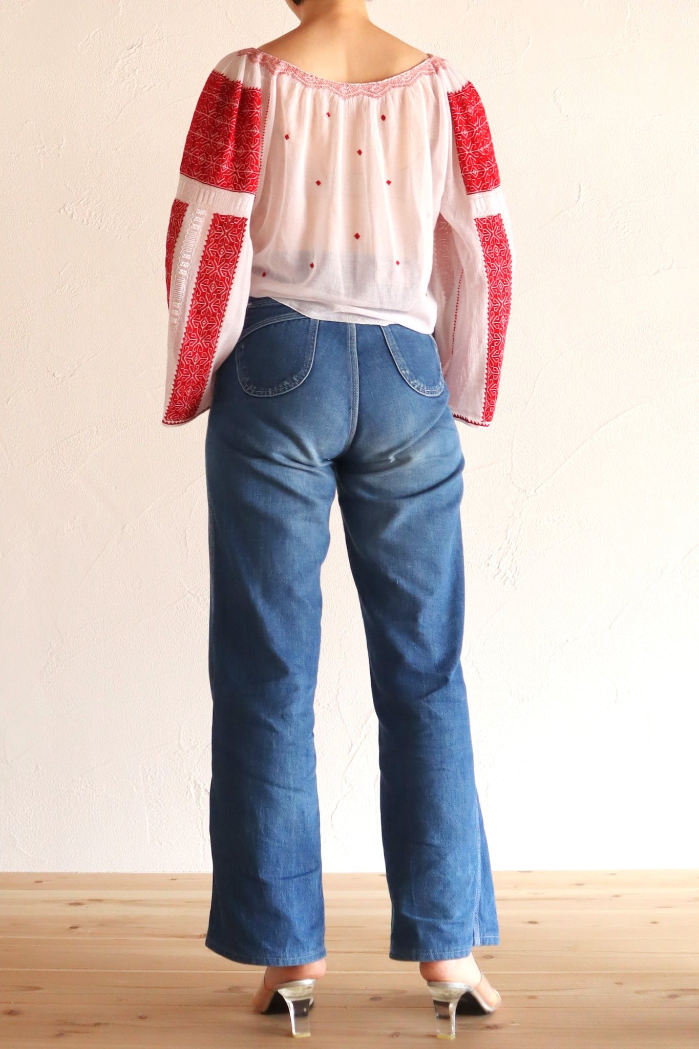 1940s~1950s Romanian Blouse Red
