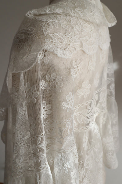 1910s Edwardian Lace Shawl
