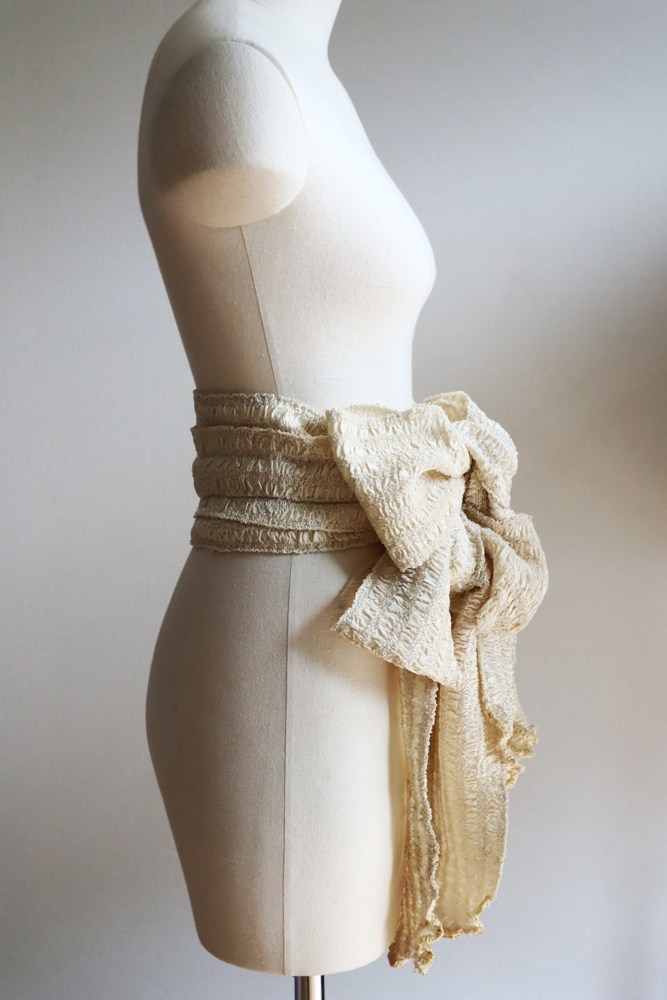 Handcrafted French Vintage Ribbon Sash Belt
