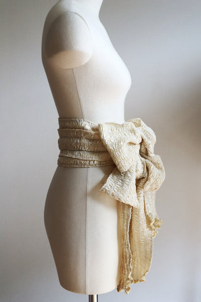 Handcrafted French Vintage Ribbon Sash Belt