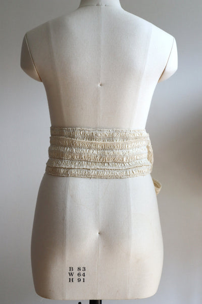 Handcrafted French Vintage Ribbon Sash Belt