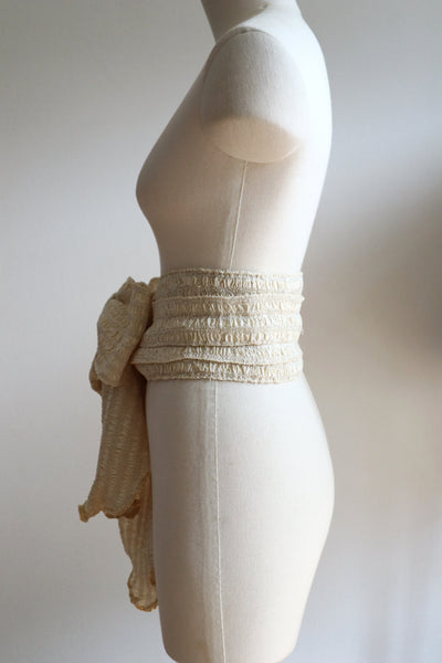 Handcrafted French Vintage Ribbon Sash Belt