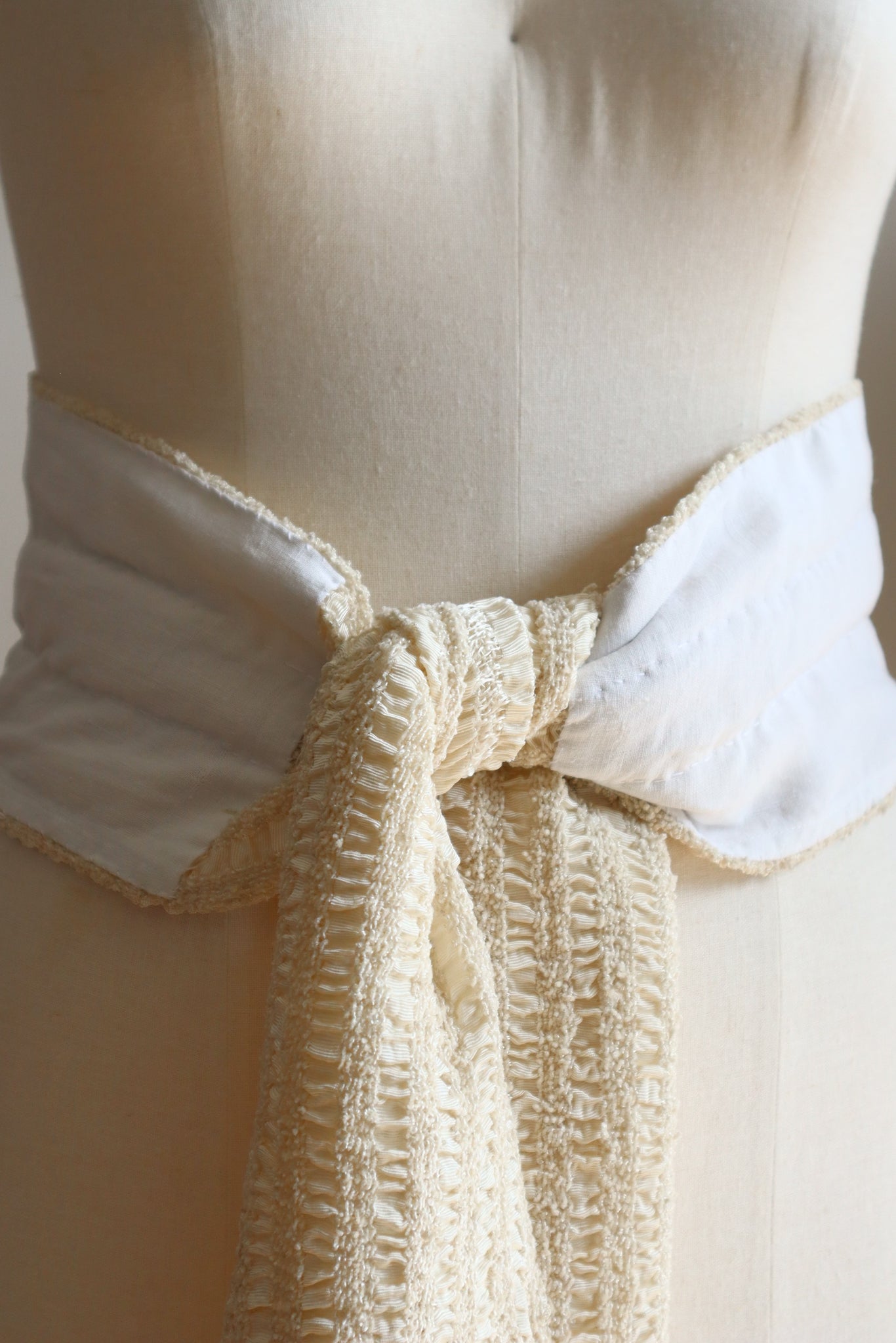 Handcrafted French Vintage Ribbon Sash Belt