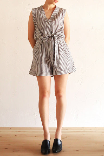 70s Striped Cotton Jumpsuit