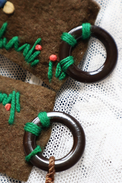 1940s Tyrolean Style Handmade Felt Novelty Belt