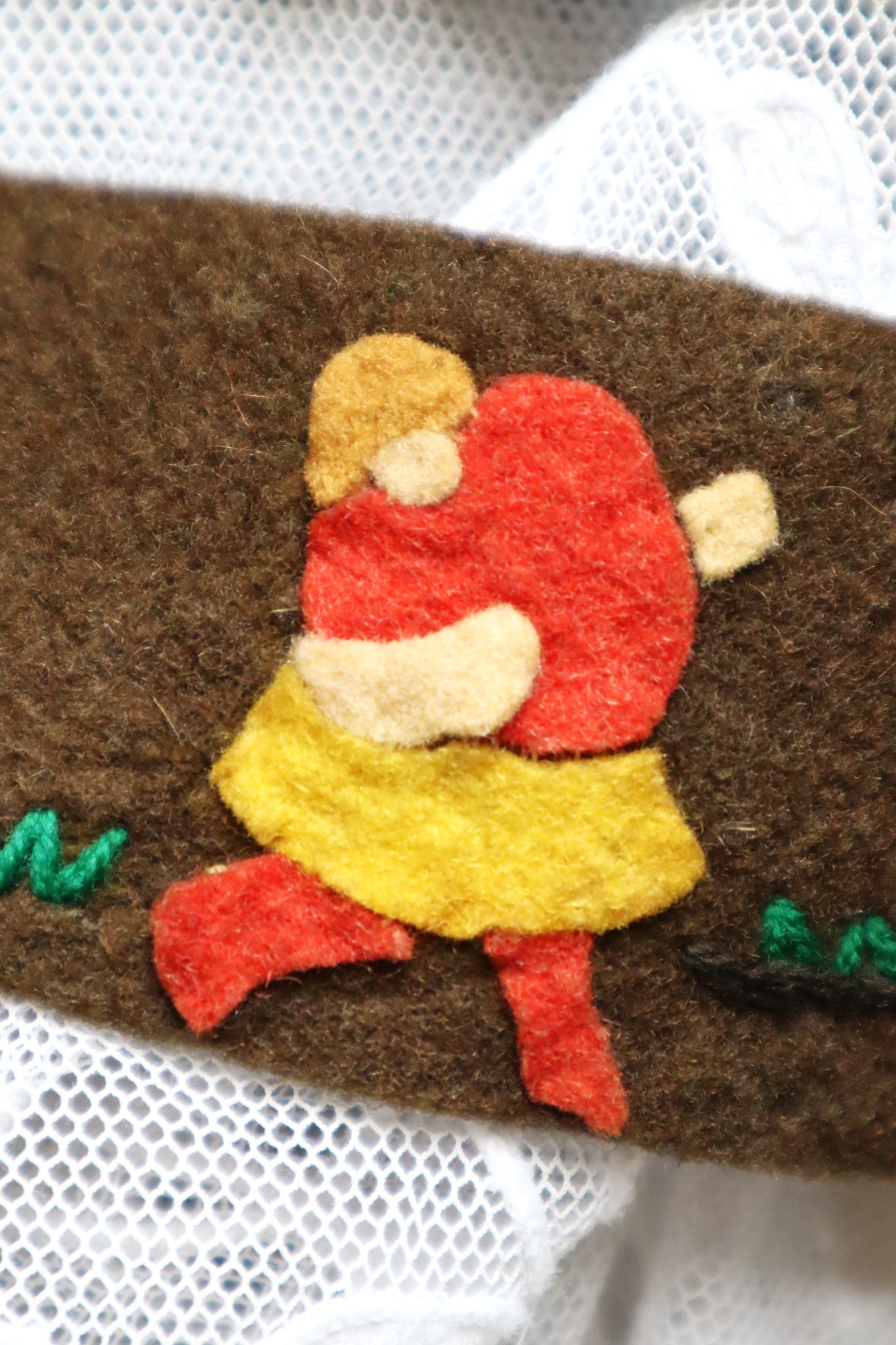 1940s Tyrolean Style Handmade Felt Novelty Belt
