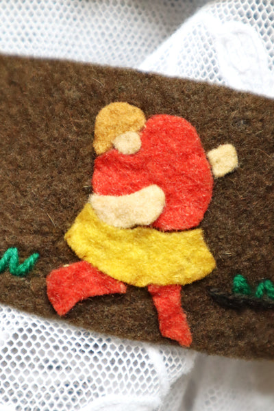 1940s Tyrolean Style Handmade Felt Novelty Belt