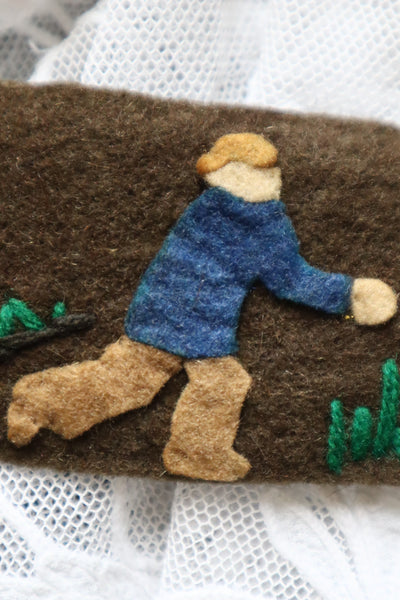 1940s Tyrolean Style Handmade Felt Novelty Belt