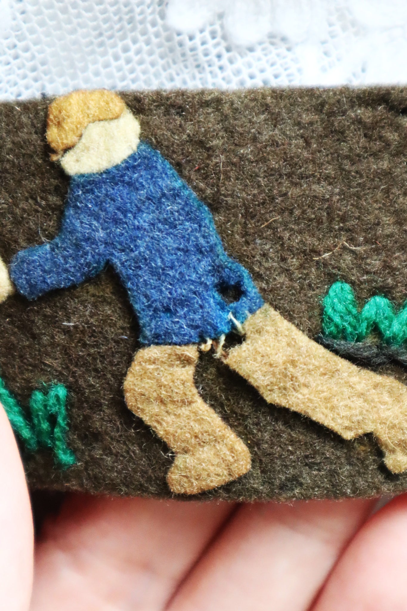 1940s Tyrolean Style Handmade Felt Novelty Belt