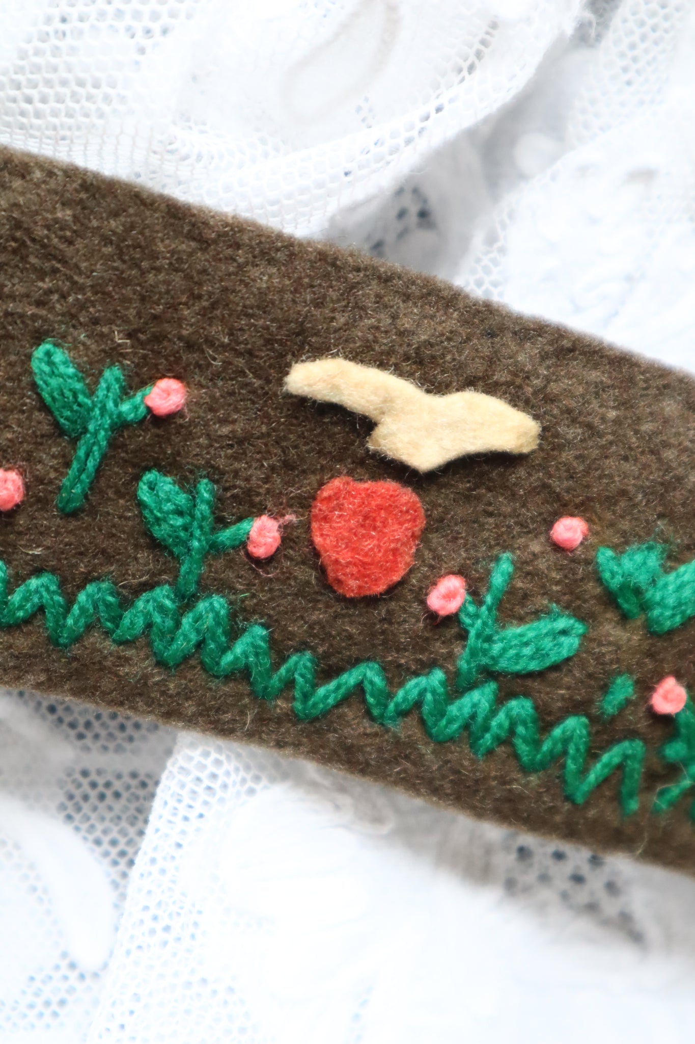 1940s Tyrolean Style Handmade Felt Novelty Belt