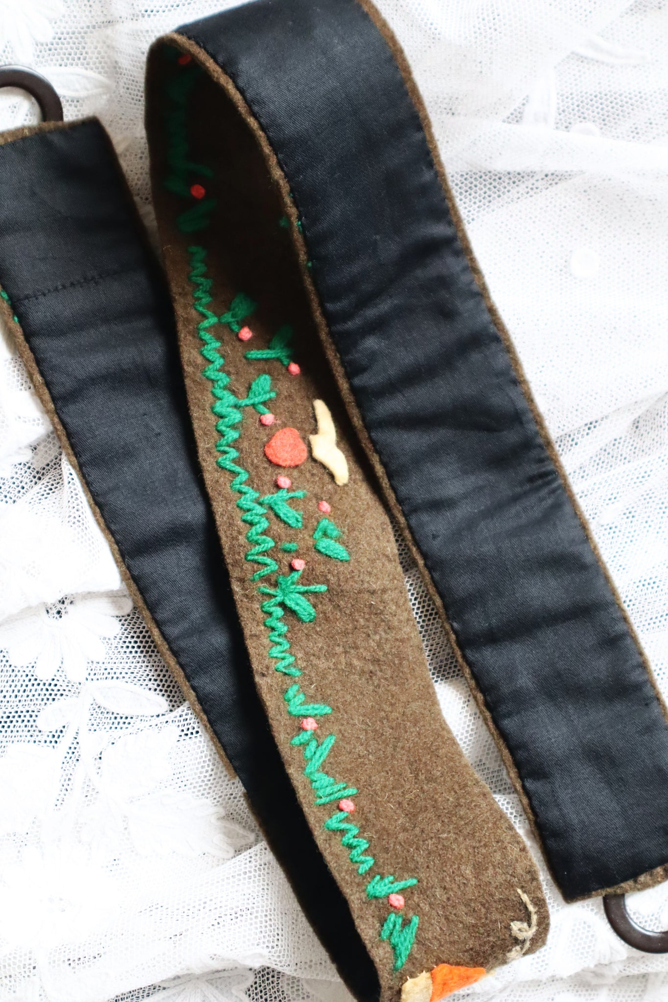1940s Tyrolean Style Handmade Felt Novelty Belt