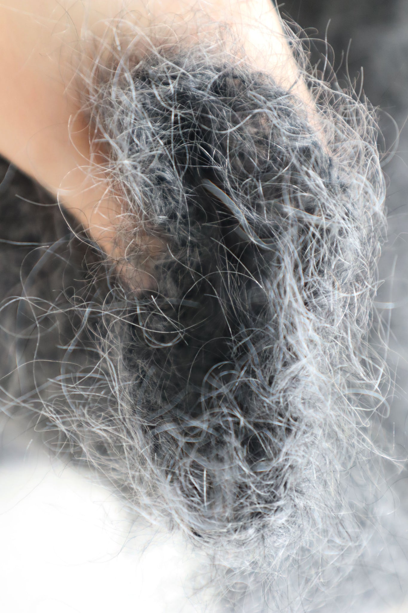 80s Hand Knit Charcoal Gray Mohair Sweater