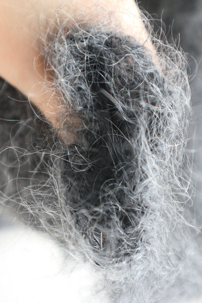 80s Hand Knit Charcoal Gray Mohair Sweater