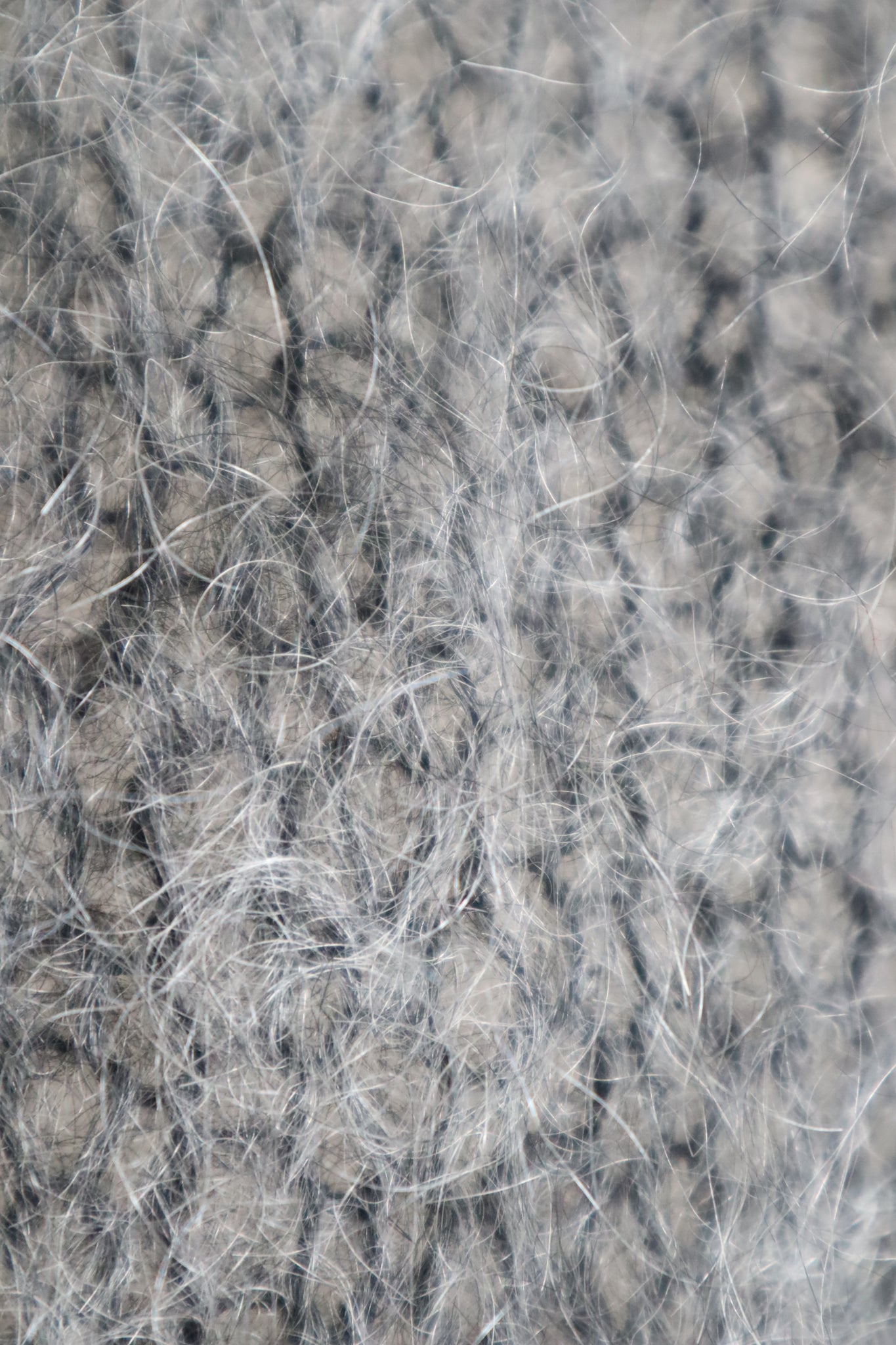 80s Hand Knit Charcoal Gray Mohair Sweater