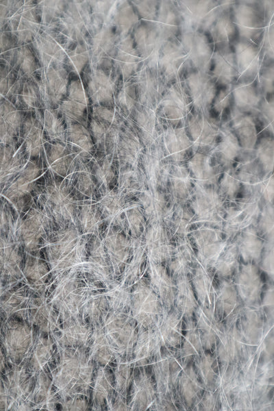 80s Hand Knit Charcoal Gray Mohair Sweater