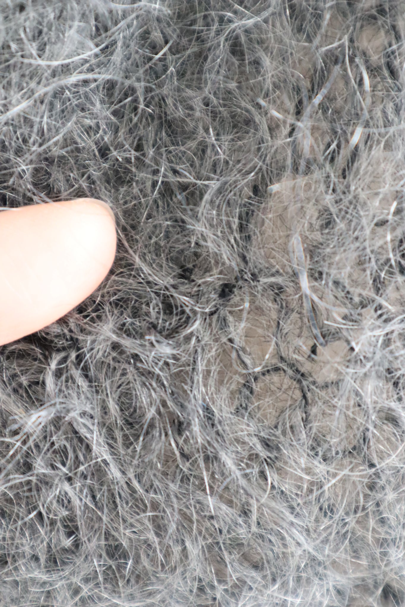 80s Hand Knit Charcoal Gray Mohair Sweater