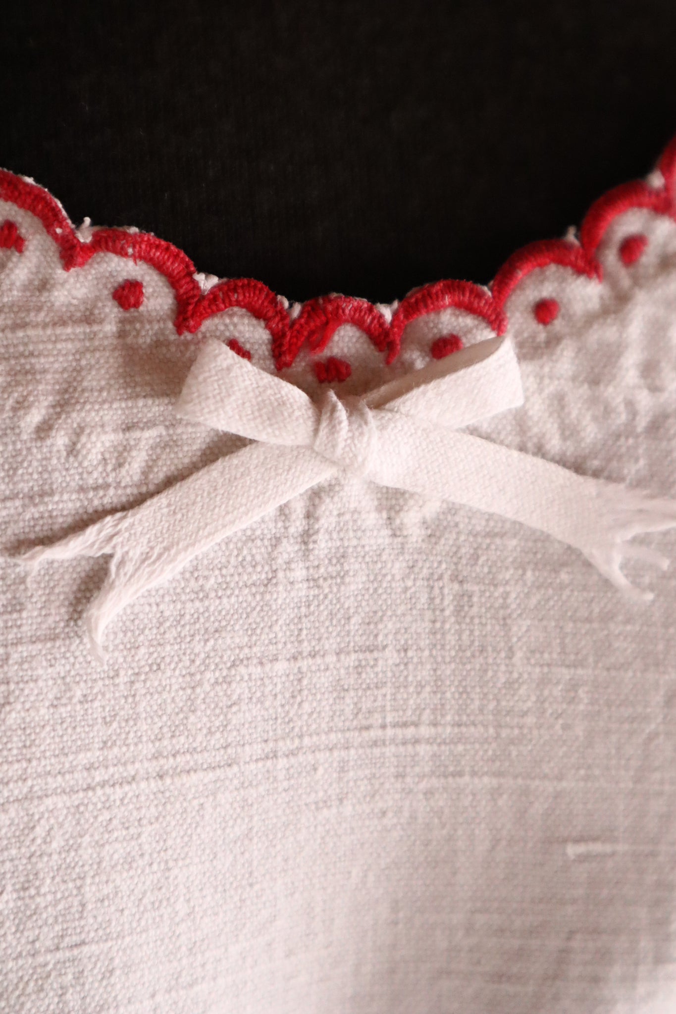 Late 19th Century French Hand-Sewn Linen Dress