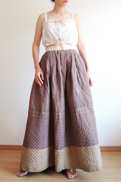 19th Hand Quilted Petticoat Skirt Purple