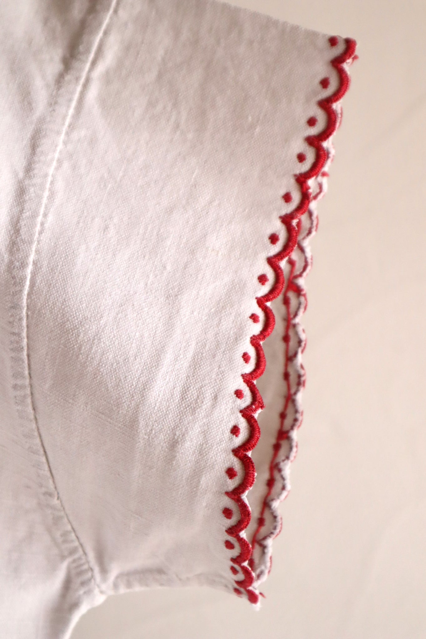 Late 19th Century French Hand-Sewn Linen Dress