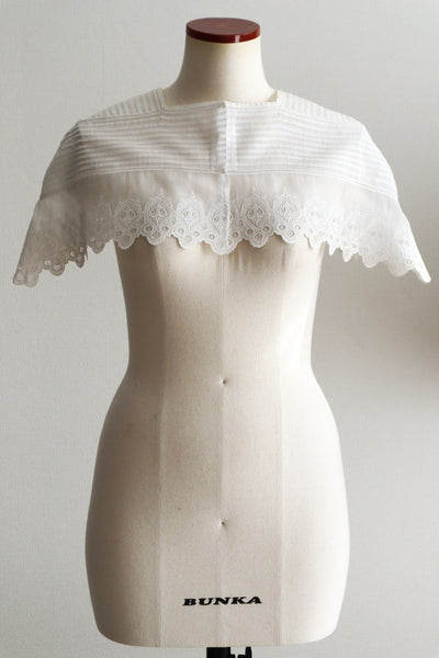 1900s French Broderie Anglaise Capelet