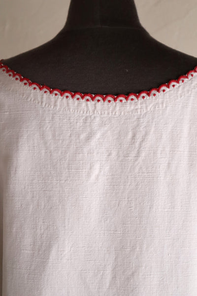 Late 19th Century French Hand-Sewn Linen Dress