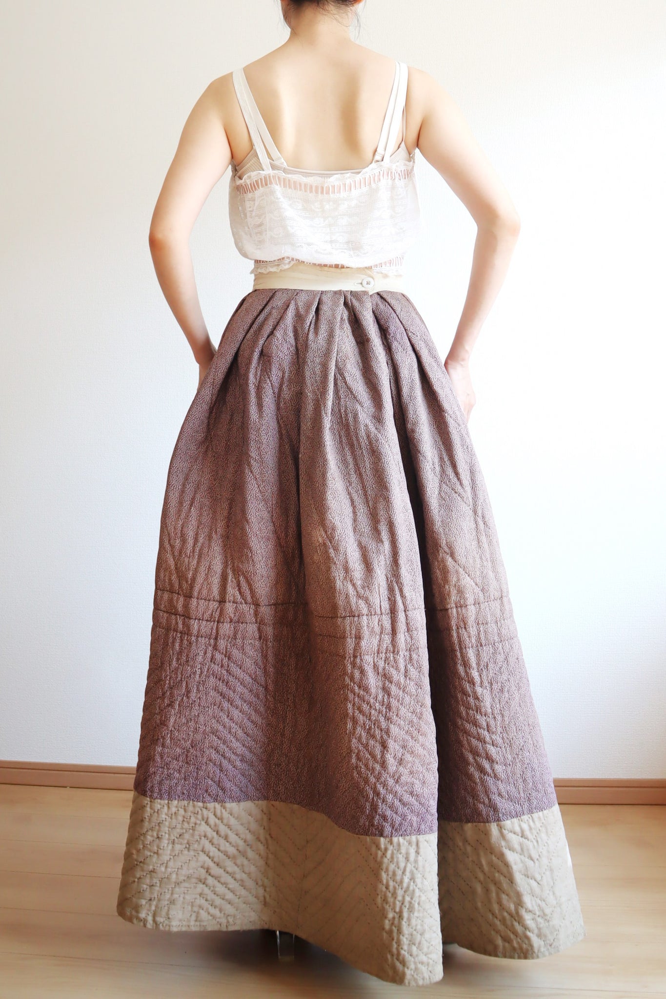 19th Hand Quilted Petticoat Skirt Purple