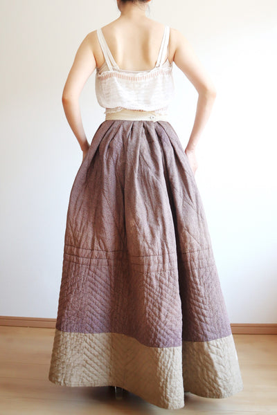 19th Hand Quilted Petticoat Skirt Purple